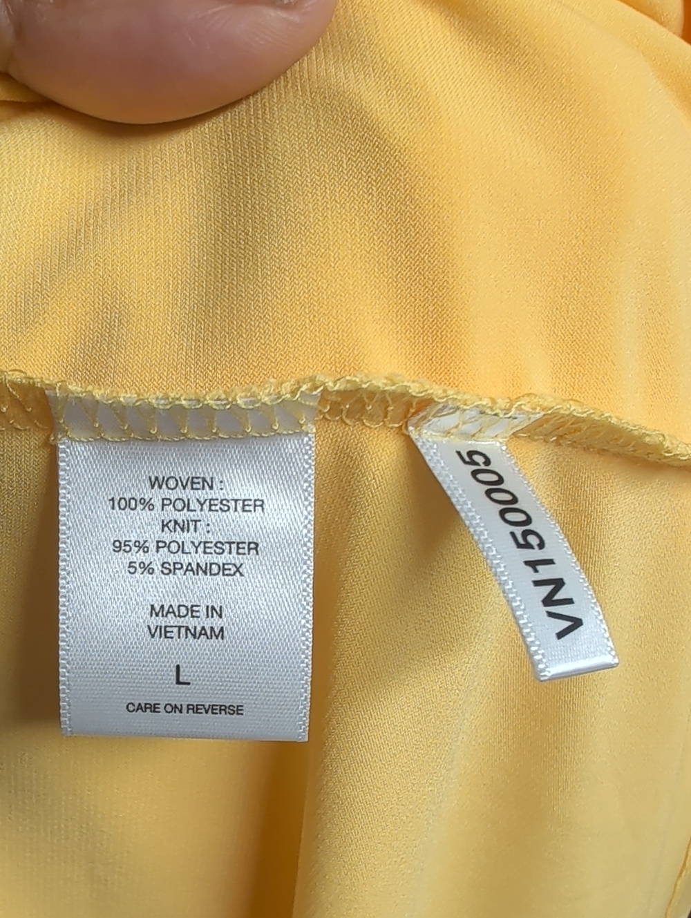 New York & Company Yellow Flutter Sleeve Blouse, Large. NWT - Picture 6 of 8